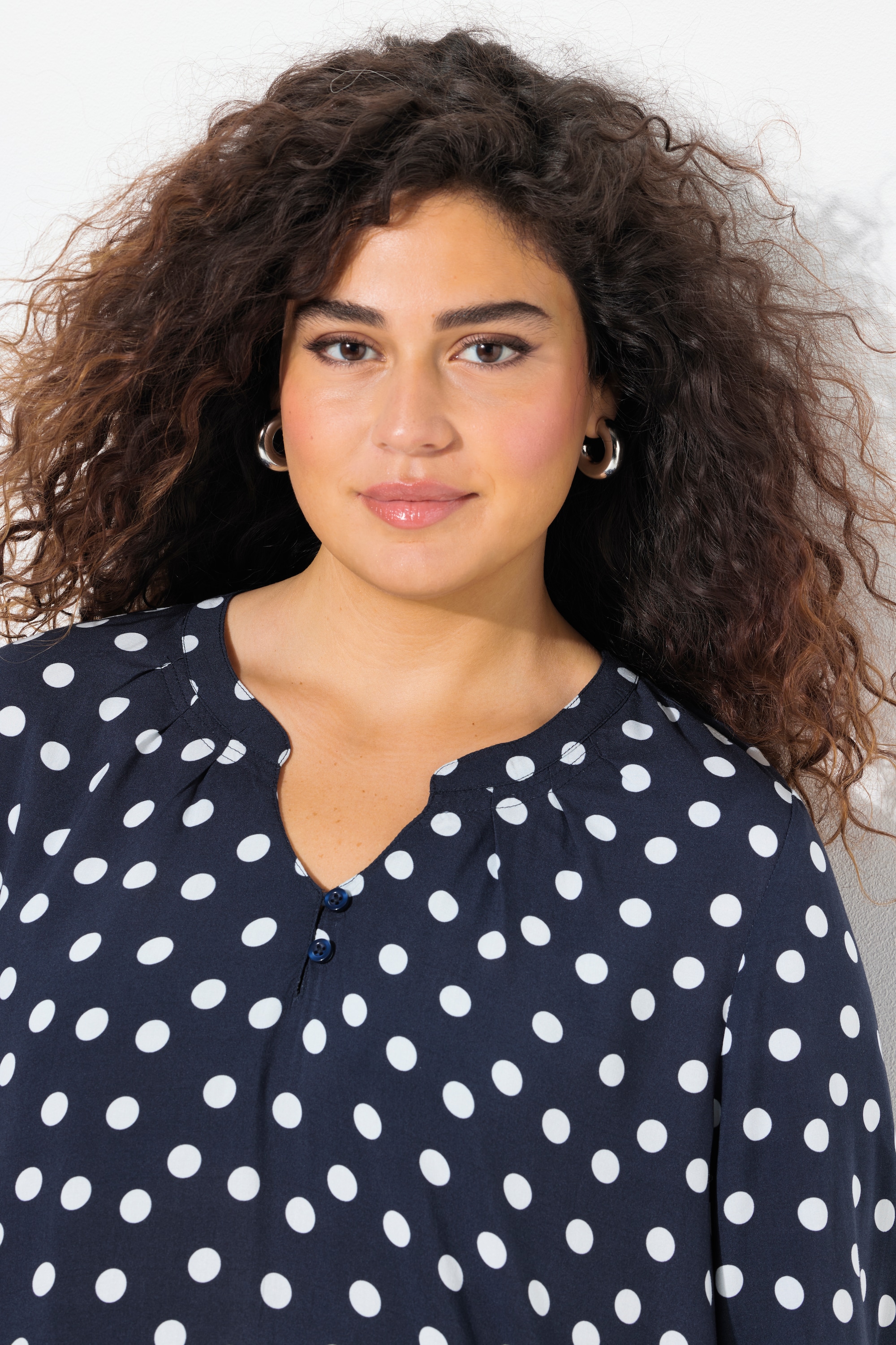Ulla Popken Damen große Größen Tunika Tunika Ausschnitt 3 4 Arm 827129
