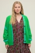 Strickjacke, oversized, Color-Akzente, V-Ausschnitt, Ballon-Langarm
