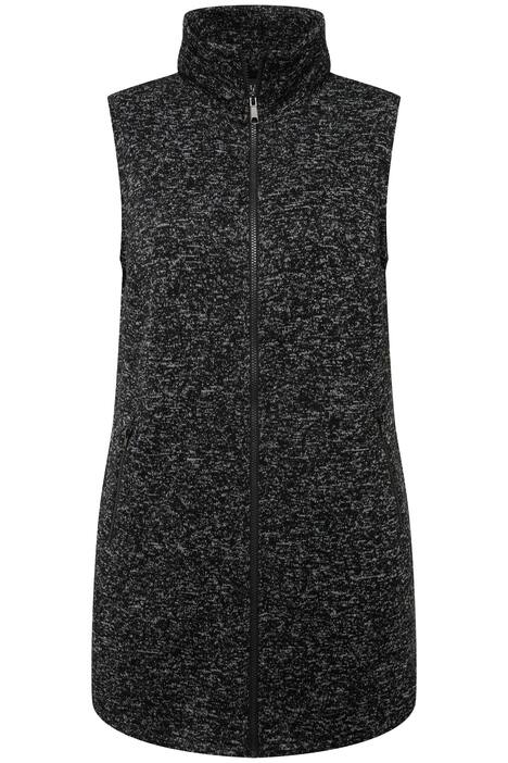 Vesta z pleteného flísu, stojáček, kapsy na zip, bez rukávů