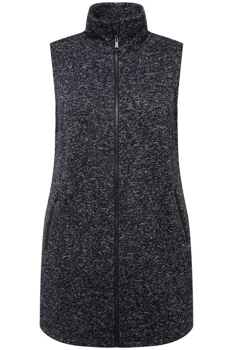 Vesta z pleteného flísu, stojáček, kapsy na zip, bez rukávů