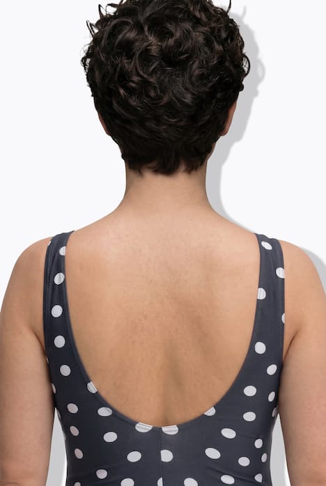 Badeanzug, Punkte, ohne Softcups, Rundhals