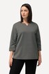 Sweatshirt, Jacquardmuster, Tunika-Ausschnitt, 3/4-Arm