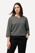 Sweatshirt, Jacquardmuster, Tunika-Ausschnitt, 3/4-Arm