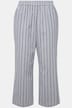 Pantalon à enfiler à rayures, taille élastique et jambe large