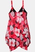 Hawaiian Flower Print Pointed Hem Swim Dress