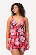 Hawaiian Flower Print Pointed Hem Swim Dress