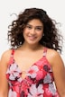 Hawaiian Flower Print Pointed Hem Swim Dress