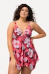 Hawaiian Flower Print Pointed Hem Swim Dress