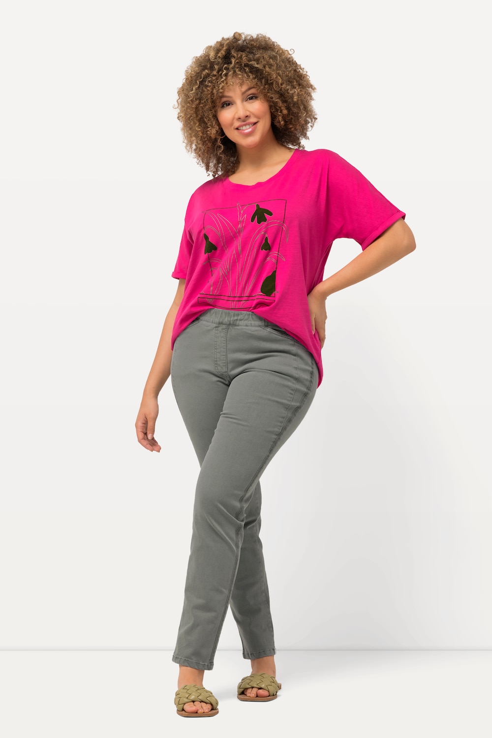 Große Größen Colorjeans Sienna, Damen, grün, Größe: 42, Baumwolle, Ulla Popken