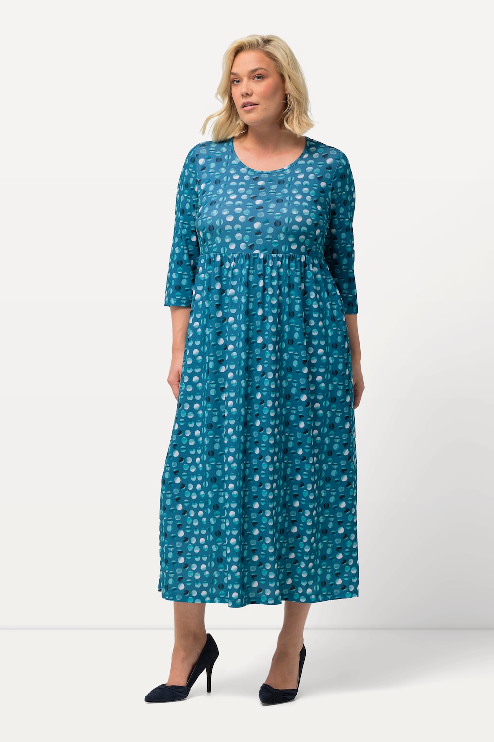Große Größen Jerseykleid, Damen, blau, Größe: 58/60, Polyester, Ulla Popken
