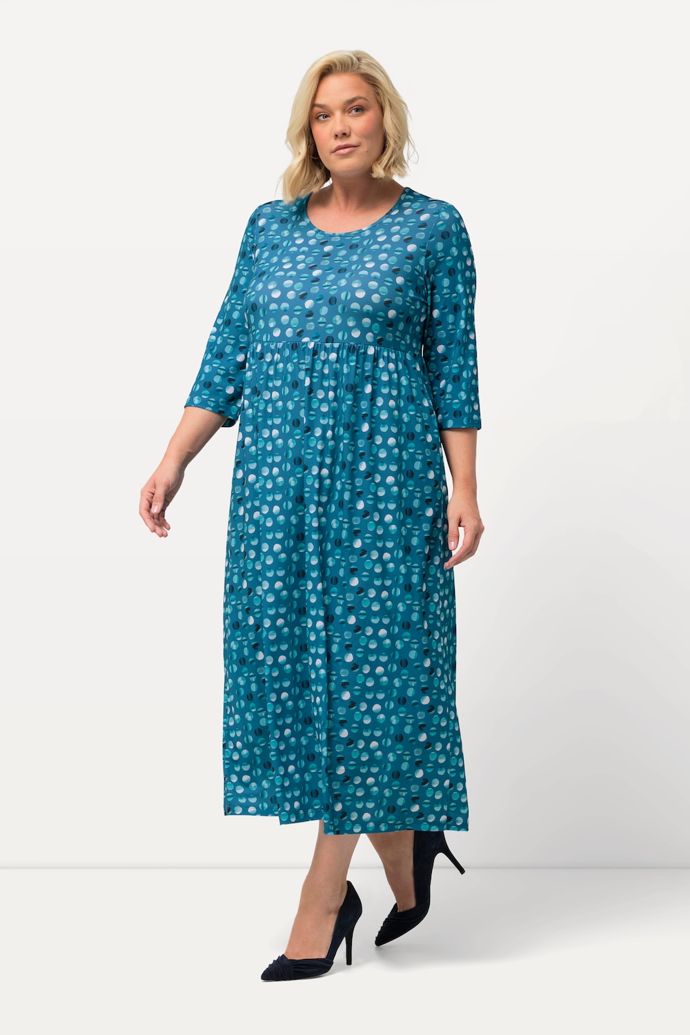 Große Größen Jerseykleid, Damen, blau, Größe: 66/68, Polyester, Ulla Popken