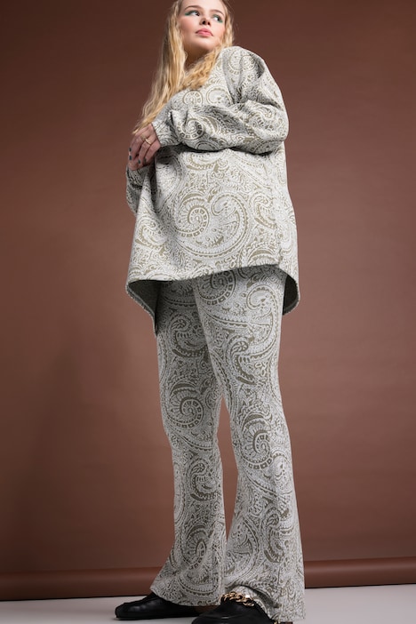 Flared Glitter Paisley Stretch Pants 