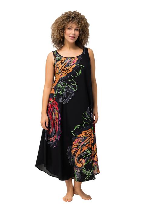 Šaty, potisk, A střih, kulatý výstřih, bez rukávů