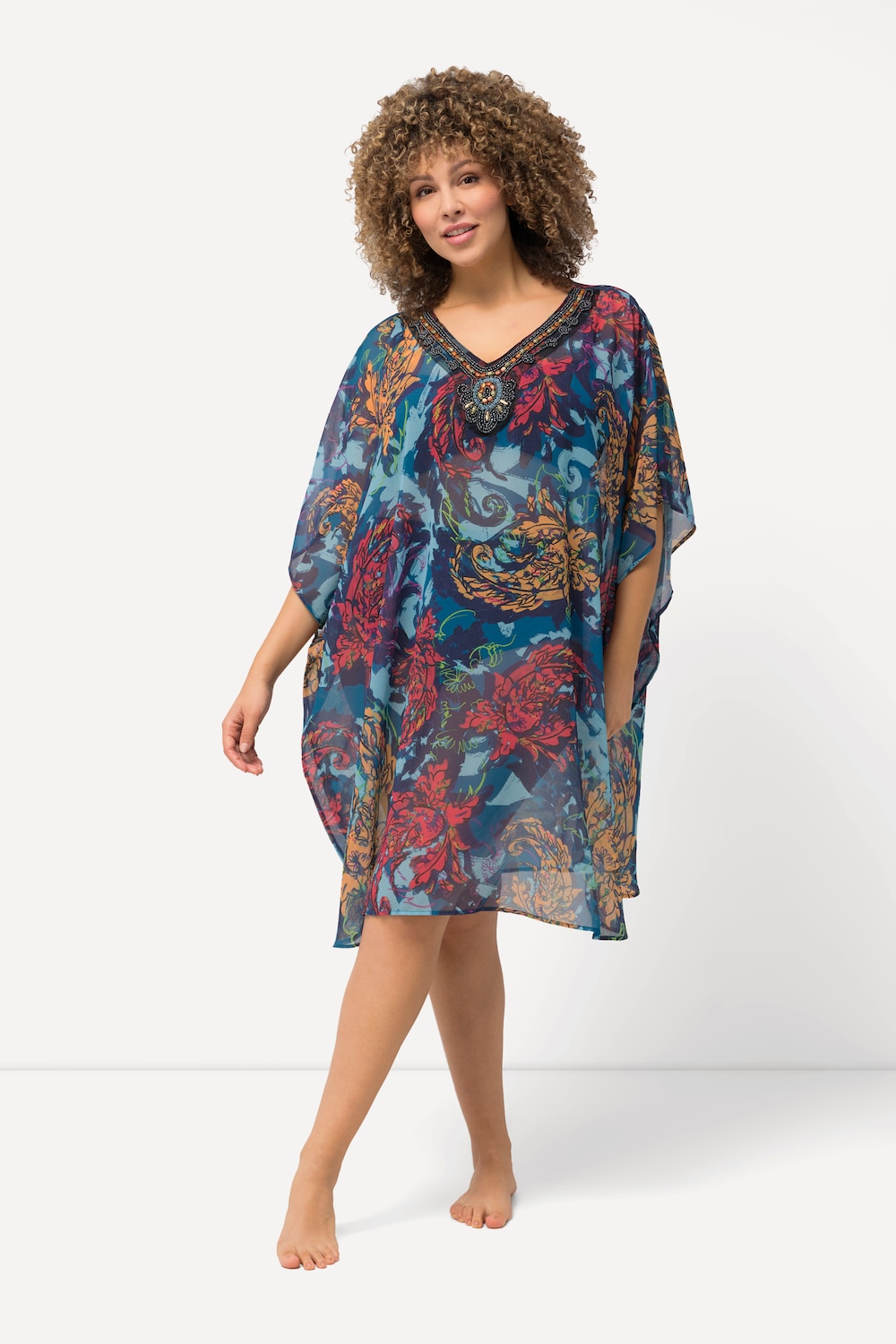 Große Größen Tunika, Damen, blau, Größe: 3=58-64, Polyester, Ulla Popken