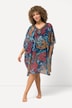 Tunika, met print, oversized, V-hals, korte mouwen