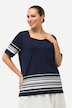 Striped Hem Square Neck Short Sleeve Tee