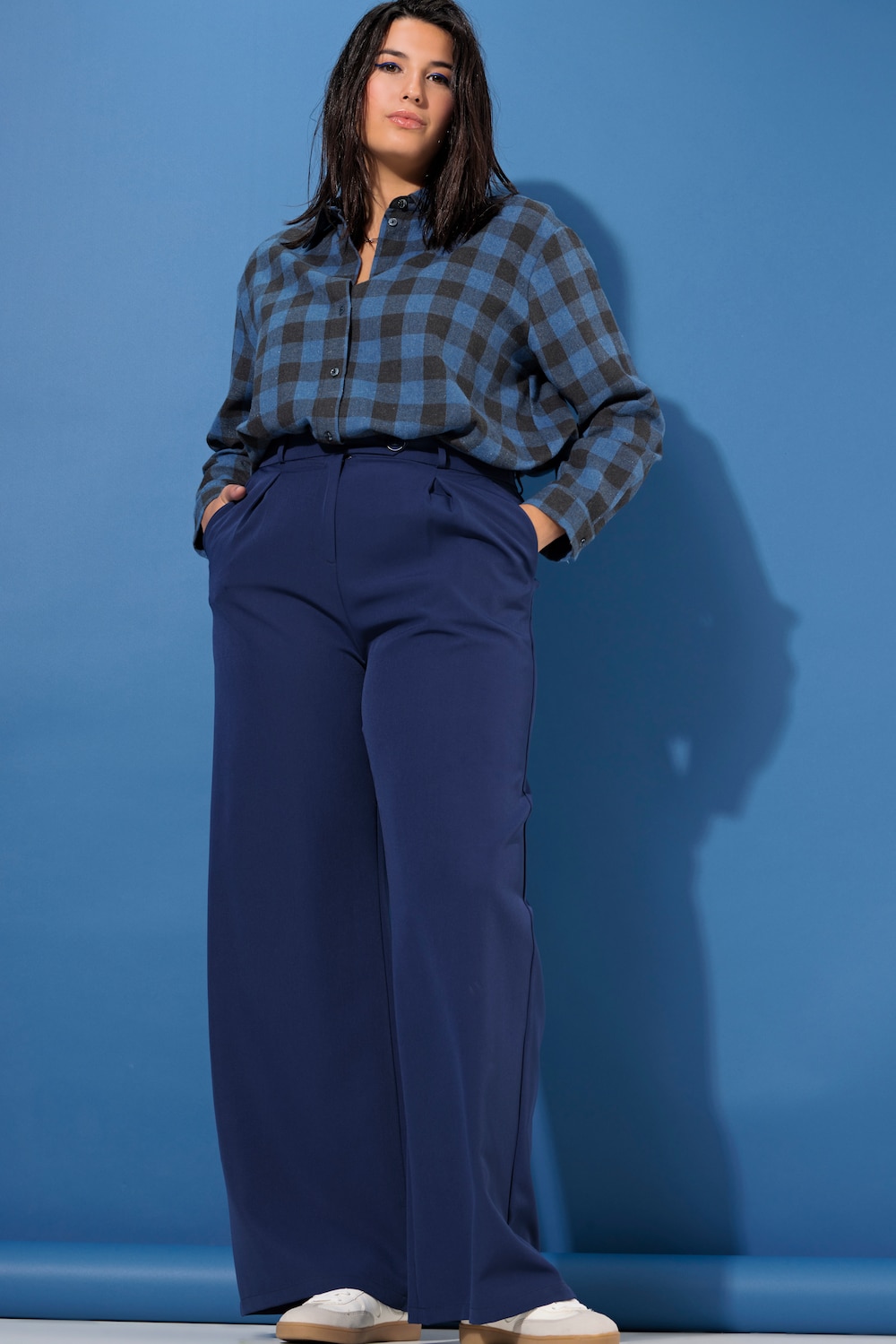 Große Größen Hose, Damen, blau, Größe: 54, Polyester, Studio Untold