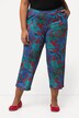 Spodnie dżersejowe 7/8, w palmy, szeroka nogawka, elastyczny pas