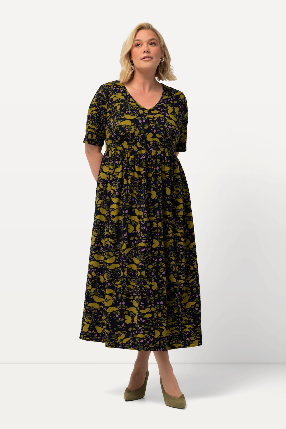 Große Größen Jerseykleid, Damen, blau, Größe: 62/64, Baumwolle, Ulla Popken