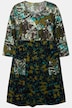 Mix Olive Tone Print Empire Knit Cotton A-line Tunic