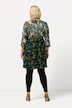 Mix Olive Tone Print Empire Knit Cotton A-line Tunic
