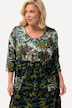 Mix Olive Tone Print Empire Knit Cotton A-line Tunic