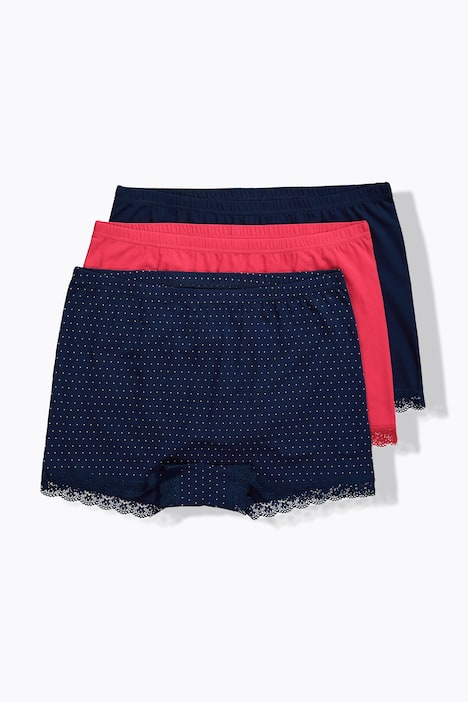 Set van 3, panty, kant en stippenmotief