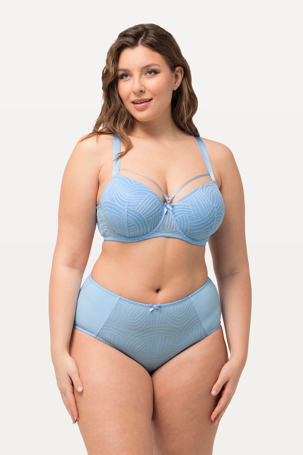 Große Größen Bügel-BH, Damen, blau, Größe: 90C, Synthetische Fasern/Elasthan, Ulla Popken