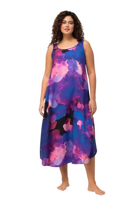 Midi šaty, puntíky, kulatý výstřih, bez rukávů