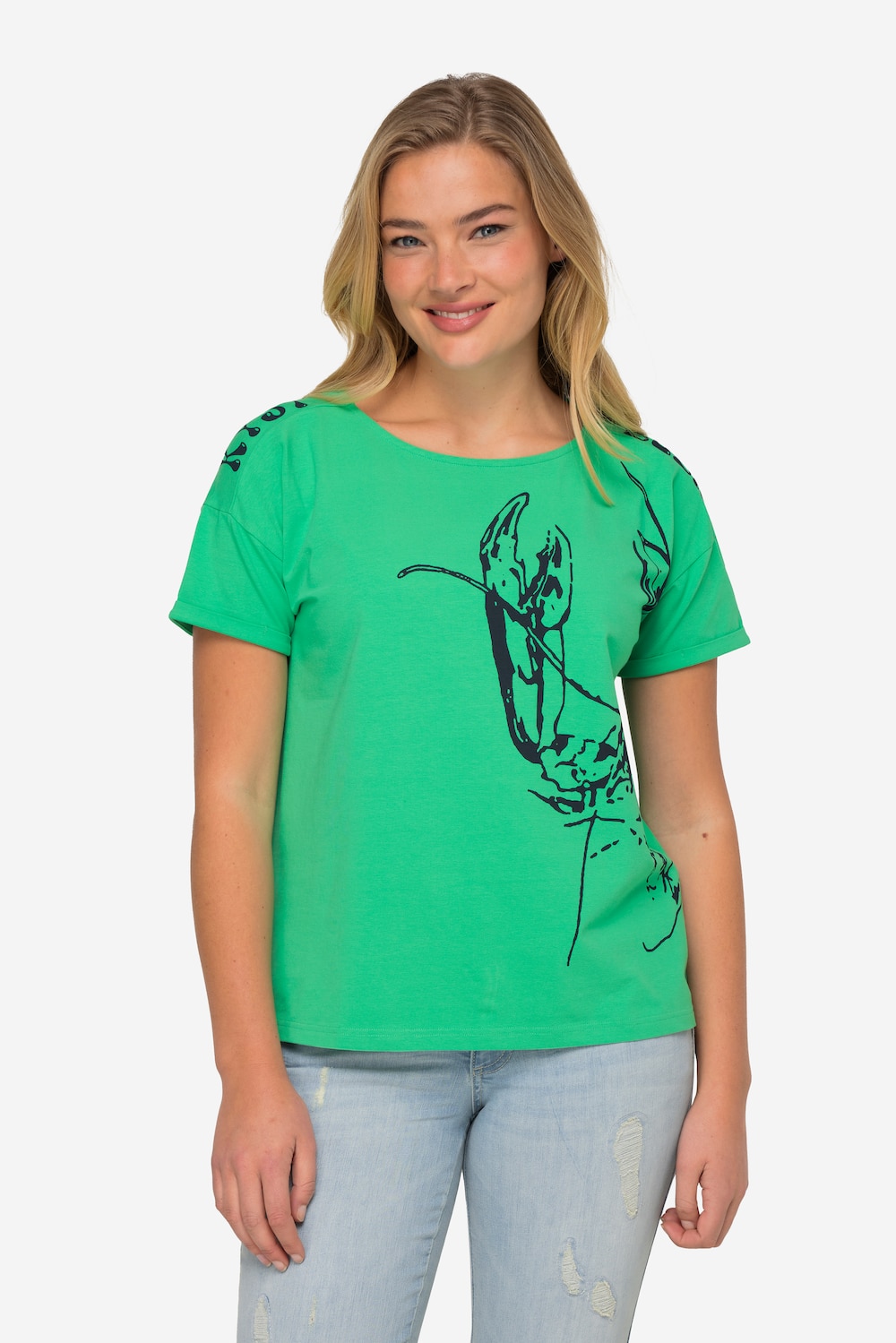 Thumbnail - Große Größen T-Shirt, Damen, grün, Größe: XL, Baumwolle, LAURASON