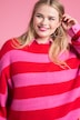 Pullover, oversized, Blockstreifen, Rundhals, Langarm