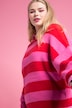 Pullover, oversized, Blockstreifen, Rundhals, Langarm