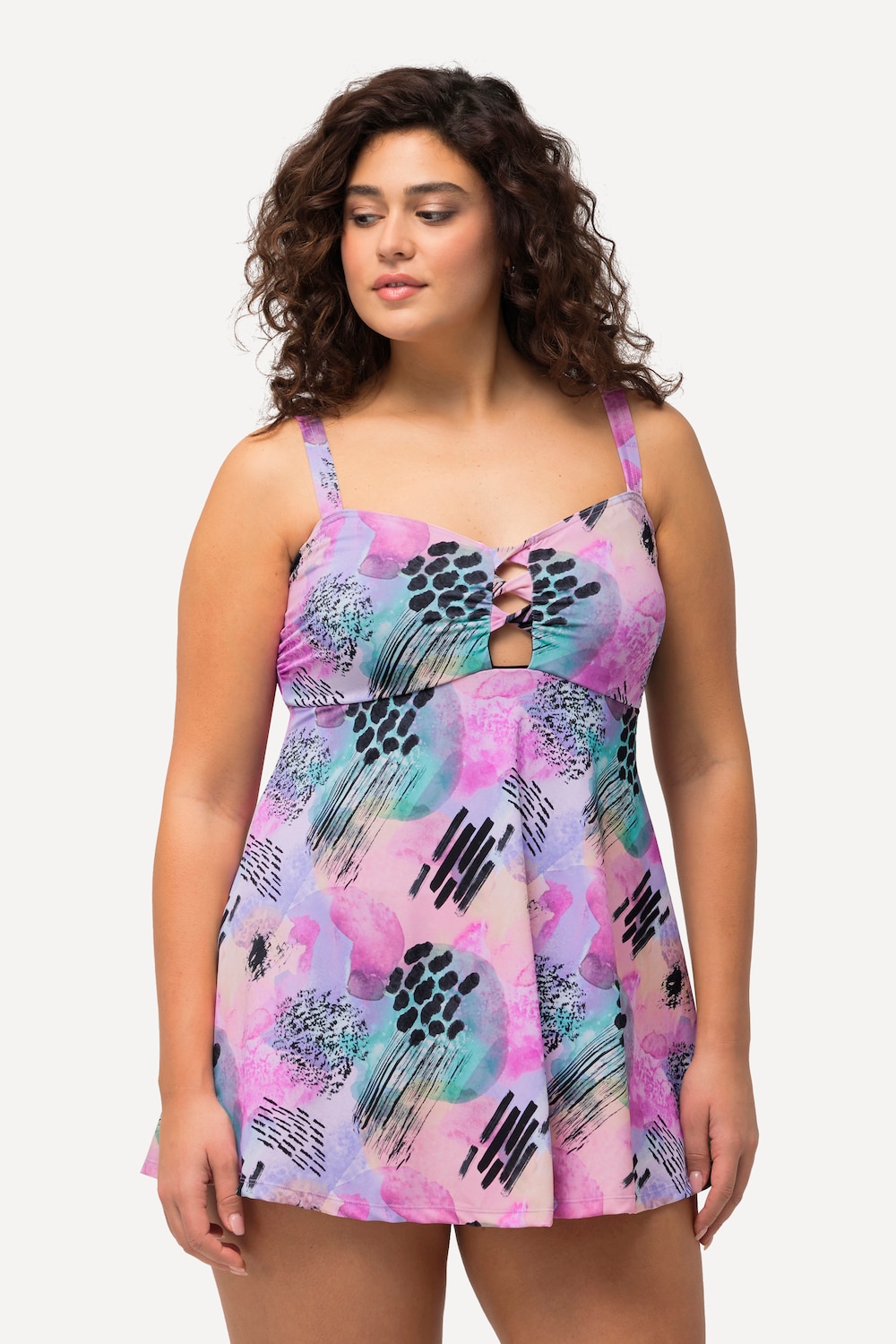 Große Größen Badekleid, Damen, lila, Größe: 46, Synthetische Fasern/Elasthan, Ulla Popken