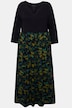 Jersey jurk, vlinders, tuniekhals, 3/4-mouwen