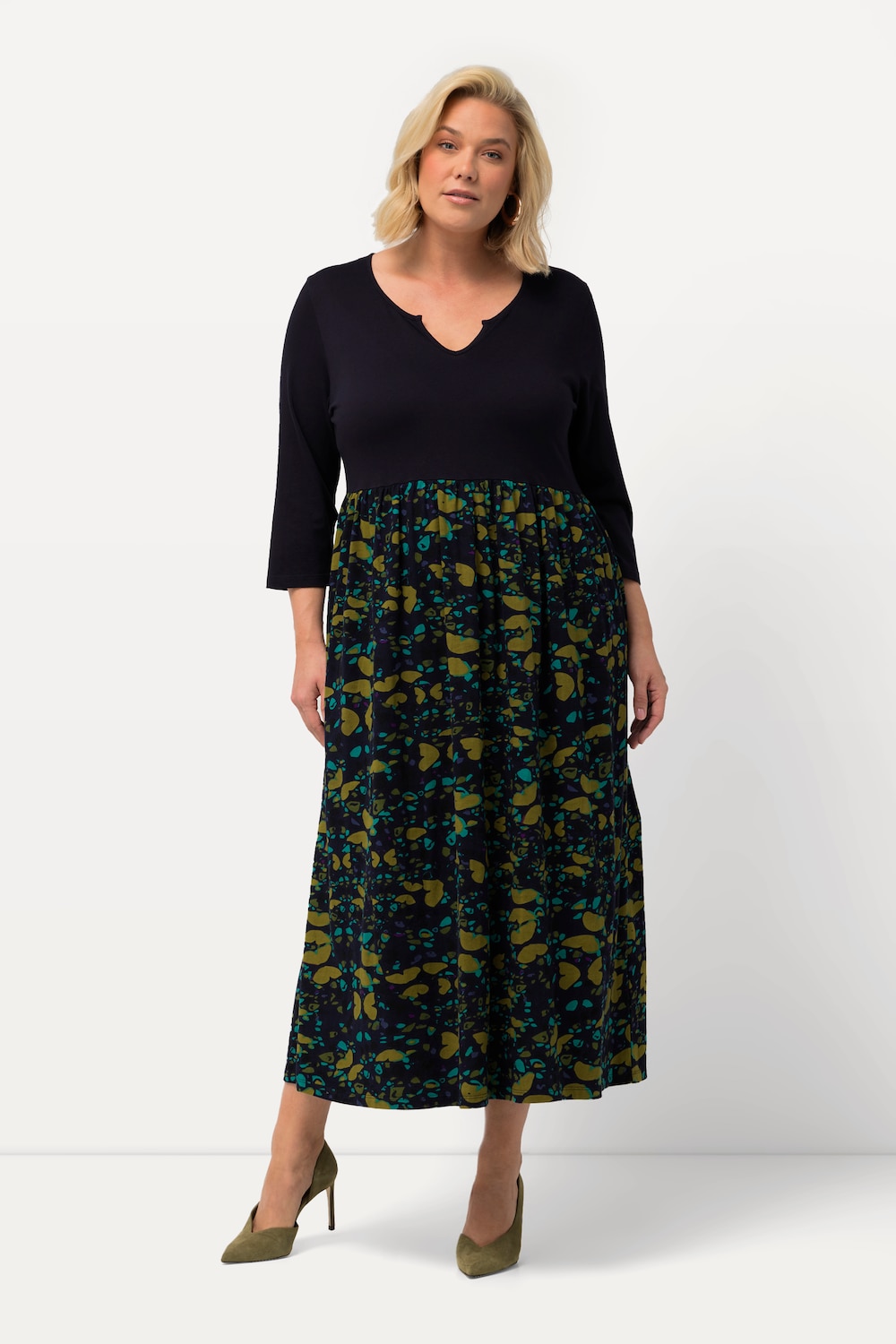 Große Größen Jerseykleid, Damen, blau, Größe: 62/64, Baumwolle, Ulla Popken