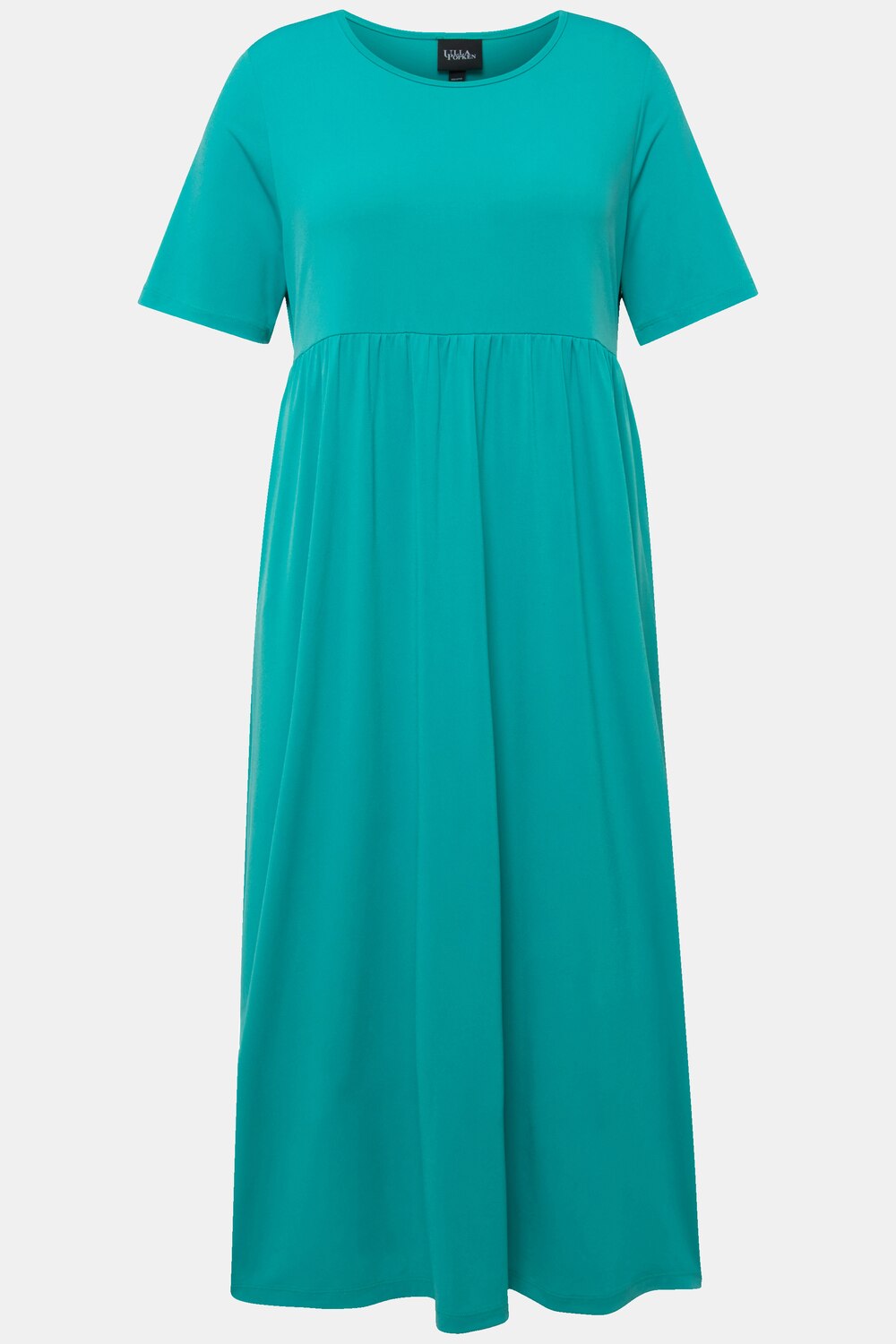 Stora storlekar Jerseyklänning med empirsöm, Dam, turkos, storlek: 66/68, Polyester, Ulla Popken