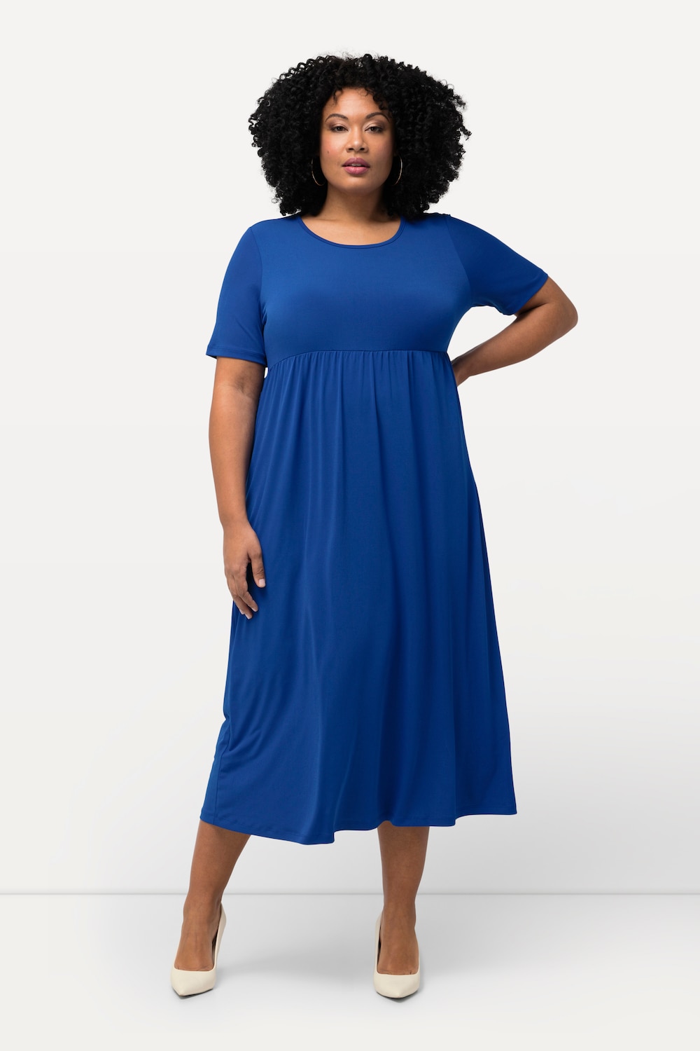 Große Größen Jerseykleid, Damen, blau, Größe: 54/56, Polyester, Ulla Popken