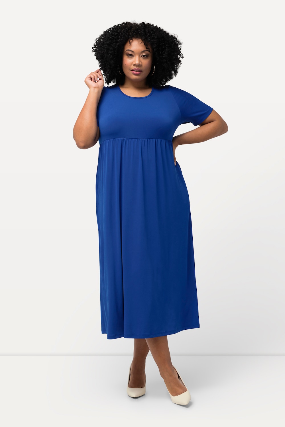 Große Größen Jerseykleid, Damen, blau, Größe: 62/64, Polyester, Ulla Popken