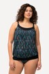 Tankini imprimé jungle, avec bonnets souples, matière recyclée.