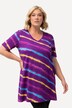 Longshirt, batikprint, A-lijn, V-halslijn, halve mouwen