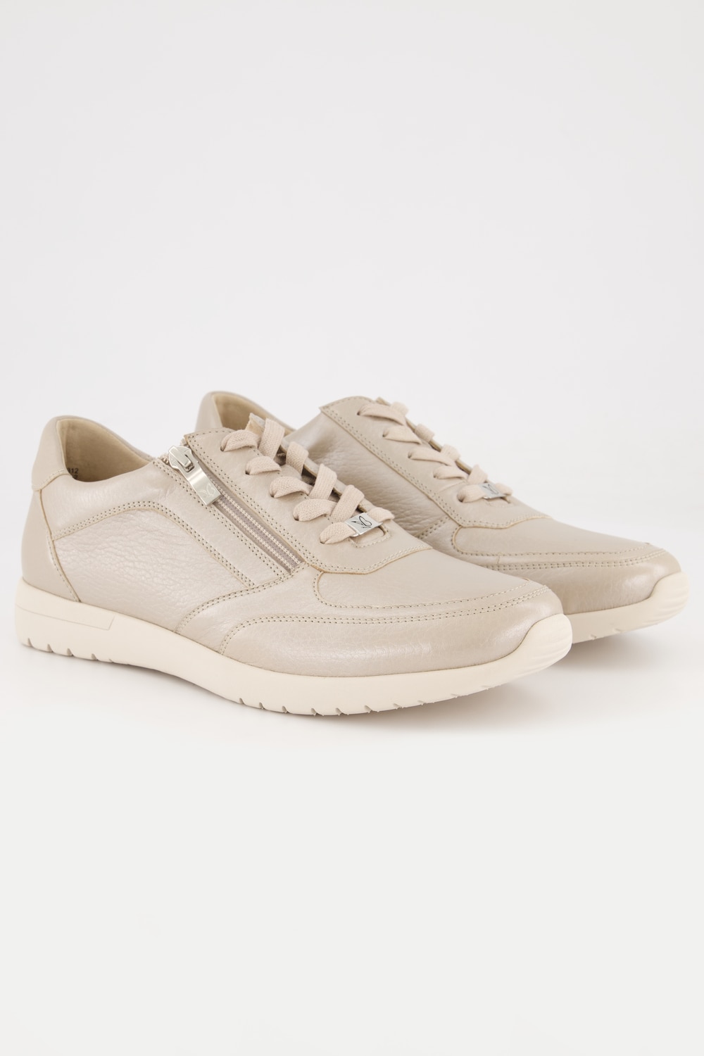 Grote Maten Caprice hertenleer-sneakers, Dames, beige, Maat: 37, Leer, Ulla Popken