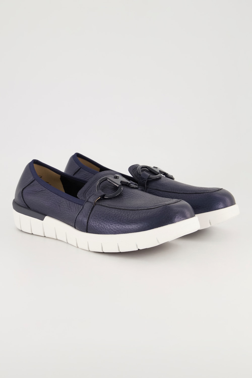 Grote Maten Caprice mocassins van hertenhuid, Dames, blauw, Maat: 42, Leer, Ulla Popken