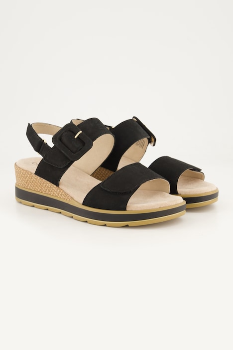 Caprice leren sandalen, nubuckleer, wijdte K