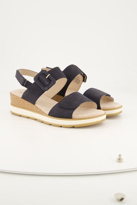 Caprice leren sandalen, nubuckleer, wijdte K