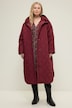 Steppmantel, oversized, Kapuze, Zipper, Seitenschlitze