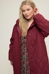 Steppmantel, oversized, Kapuze, Zipper, Seitenschlitze