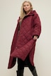 Steppmantel, oversized, Kapuze, Zipper, Seitenschlitze