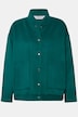 Blouson, oversized, imitert ull, collegekrage, elastisk fald