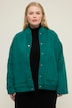 Blouson, oversized, imitert ull, collegekrage, elastisk fald