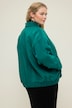 Blouson, oversized, imitert ull, collegekrage, elastisk fald